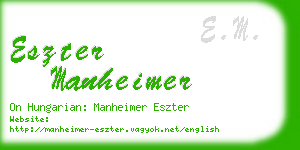 eszter manheimer business card